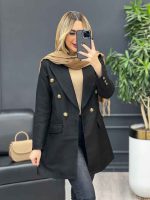 مانتو حصیری دکمه طلایی کد 3848 - تصویر 18