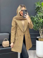 مانتو حصیری دکمه طلایی کد 3848 - تصویر 4