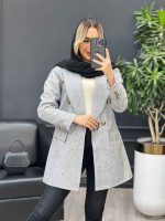 مانتو حصیری دکمه طلایی کد 3848 - تصویر 9