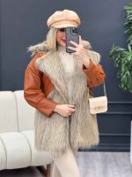 پالتو چرم ترکیبی کد 4097 - تصویر 4