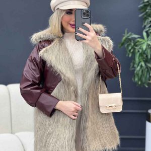 پالتو چرم ترکیبی کد 4097