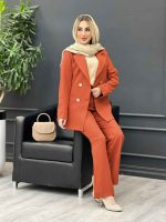 ست مانتو و شلوار دکمه طلایی کد 4261 - تصویر 10