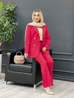 ست مانتو و شلوار دکمه طلایی کد 4261 - تصویر 23