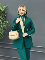 ست مانتو و شلوار دکمه طلایی کد 4261 - تصویر 15