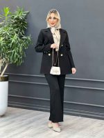 ست مانتو و شلوار دکمه طلایی کد 4261 - تصویر 6