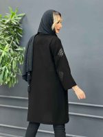 مانتو مشکی مزونی کد 4267 - تصویر 3