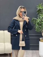 مانتو چهاردکمه دو جیب کد 4256 - تصویر 18