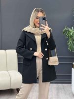 مانتو چهاردکمه دو جیب کد 4256 - تصویر 5