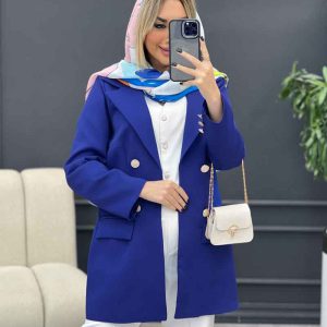 مانتو چهاردکمه دو جیب کد 4256