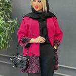 مانتو مازراتی آستین طرح دار کد 4260
