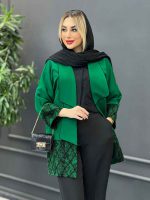 مانتو مازراتی آستین طرح دار کد 4260 - تصویر 6
