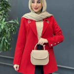 مانتو یقه زنجیر تک دکمه کد 4262