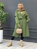 بارانی بلند سرشانه ژیله دار کد 3765 - تصویر 14