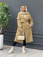 بارانی بلند سرشانه ژیله دار کد 3765 - تصویر 10