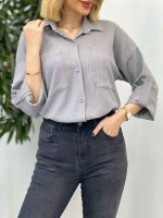 شومیز کراش دو جیب کد 4282 - تصویر 8