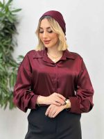 شومیز ساتن سلین کد 4309 - تصویر 3