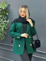 مانتو جیب نما دکمه طلایی کد 4314 - تصویر 6