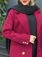 مانتو جیب نما دکمه طلایی کد 4314 - تصویر 18