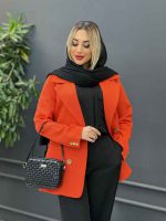 مانتو جیب نما دکمه طلایی کد 4314 - تصویر 4