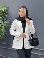مانتو جیب نما دکمه طلایی کد 4314 - تصویر 17