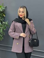 مانتو جیب نما دکمه طلایی کد 4314 - تصویر 2