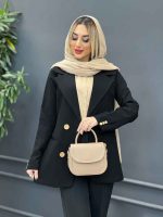 مانتو جیب نما دکمه طلایی کد 4314 - تصویر 9