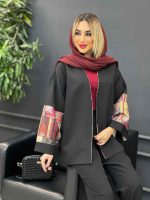 مانتو آستین پاکتی طرح دار کد 4313 - تصویر 8