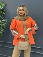 مانتو آستین پاکتی طرح دار کد 4313 - تصویر 6