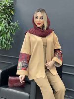 مانتو آستین پاکتی طرح دار کد 4313 - تصویر 3