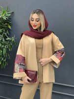 مانتو آستین پاکتی طرح دار کد 4313 - تصویر 7