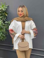 مانتو آستین پاکتی طرح دار کد 4313 - تصویر 2