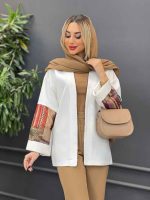 مانتو آستین پاکتی طرح دار کد 4313 - تصویر 9
