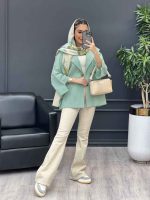 مانتو دو دکمه جیب نما کد 4316 - تصویر 16
