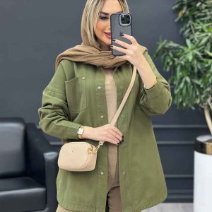 مانتو کتان دو جیب کد 4307