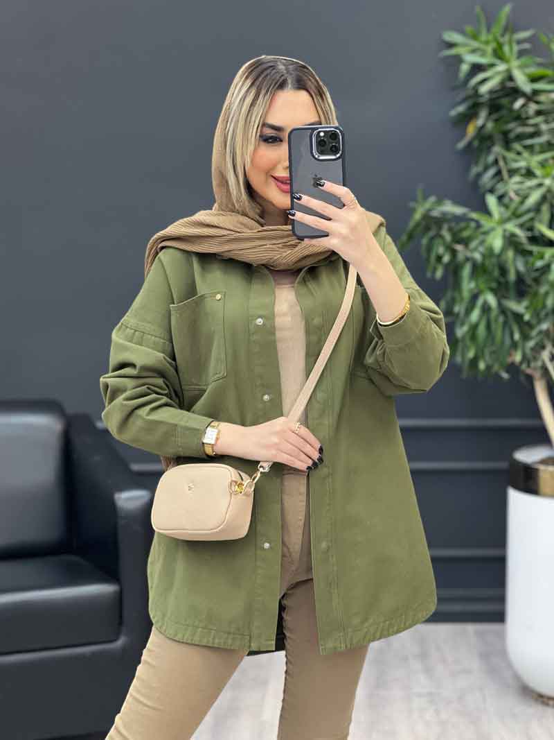 مانتو کتان دو جیب کد 4307 مانتو کتان دو جیب کد 4307