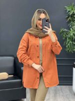 مانتو جلو دکمه دو جیب کد 4308 - تصویر 6