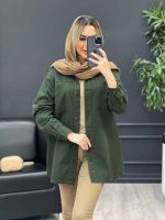 مانتو جلو دکمه دو جیب کد 4308 - تصویر 8