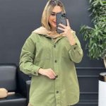 مانتو جلو دکمه دو جیب کد 4308