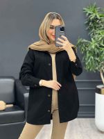 مانتو جلو دکمه دو جیب کد 4308 - تصویر 11