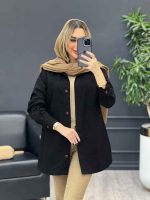 مانتو جلو دکمه دو جیب کد 4308 - تصویر 9