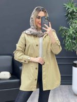 مانتو جلو دکمه دو جیب کد 4308 - تصویر 2