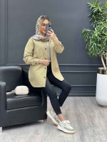 مانتو جلو دکمه دو جیب کد 4308 - تصویر 10