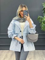 مانتو لینن ژیله دار دلوین کد 4291 - تصویر 3