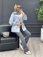 مانتو لینن ژیله دار دلوین کد 4291 - تصویر 18