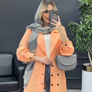 مانتو لینن سر آستین دکمه کد 4321