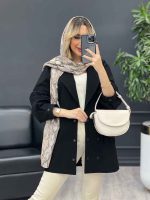 مانتو لینن سر آستین دکمه کد 4321 - تصویر 5