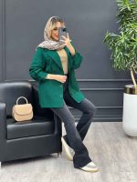 مانتو لینن سر آستین دکمه کد 4321 - تصویر 15