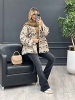 مانتو آستین مغزی دوزی ژاکارد کد 4320 - تصویر 9