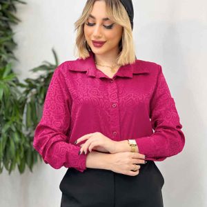 شومیز ساتن طرح دار کد 4301