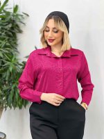 شومیز ساتن طرح دار کد 4301 - تصویر 9